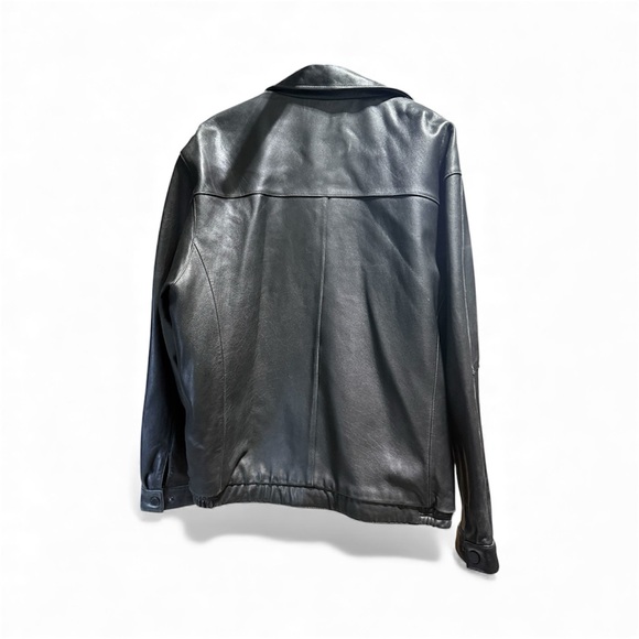 Perry Ellis Men's Black Leather Jacket size L - Picture 5 of 5
